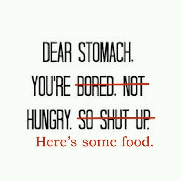 Eat when you're hungry.