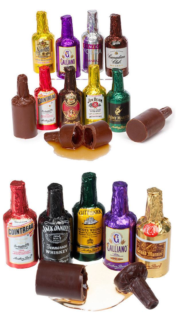 Anthon Berg Dark Chocolate Liqueur Bottles, set of 15 $24.85