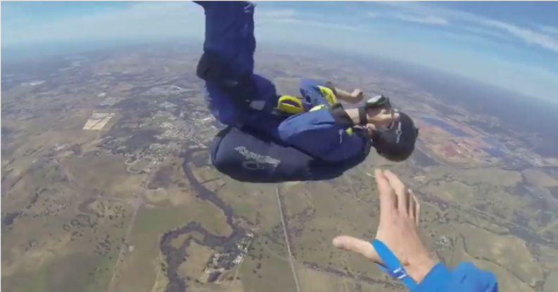 Instructor Caught On Camera Saving Skydiver Having A Seizure