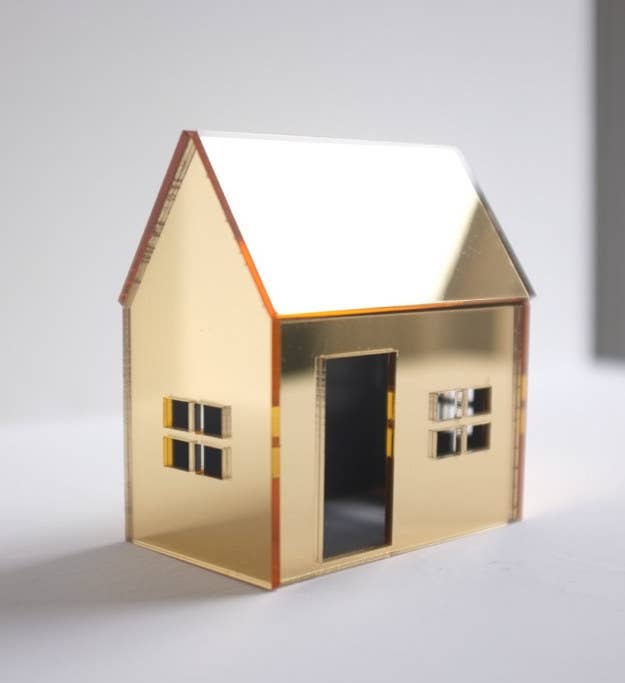 Miniature Gold Mirrored Acrylic House, $39.50