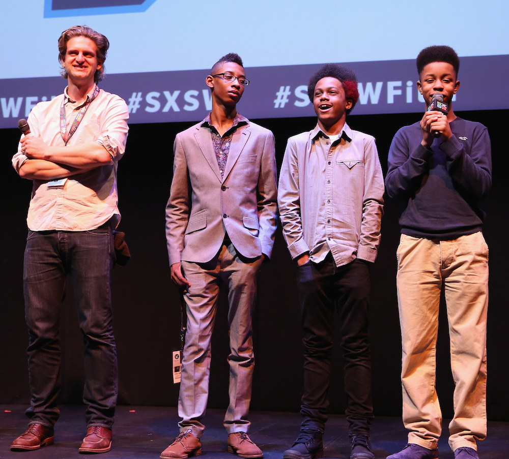Breaking a Monster director Luke Meyer and Atkins, Brickhouse, and Dawkins at the film's premiere during the 2015 SXSW Film Festival on March 14, 2015