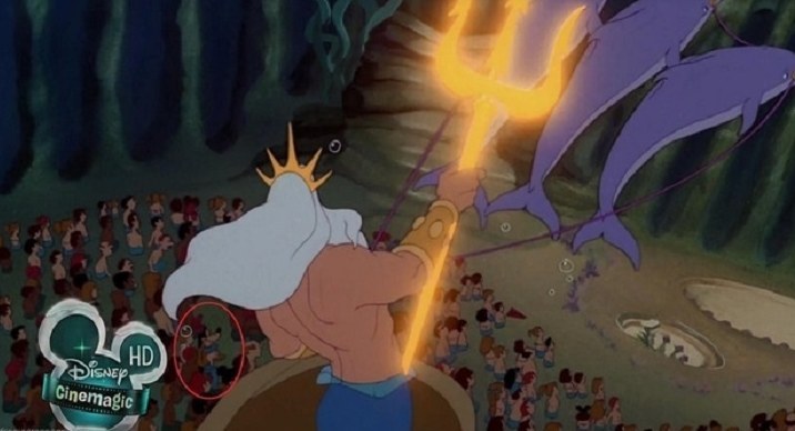Mickey, Donald, and Goofy make an appearance in one of the first scenes in Disney's The Little Mermaid
