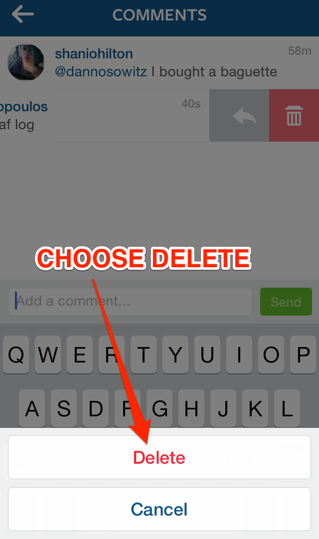 how to delete a comment on instagram