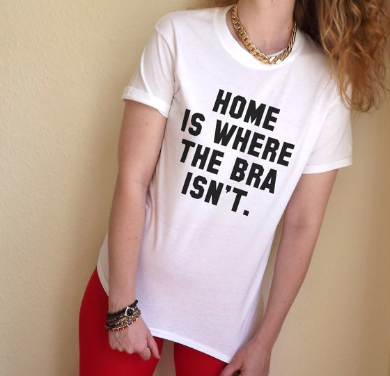 No Bra T-shirts Funny T Shirts for Women Instagram Shirts for