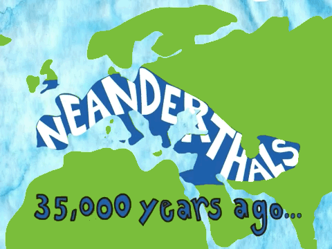 In fact, some scientists used to theorize that maybe Neanderthals evolved into humans. But archaeologists found and dated some human skeletons that were really old, which proved that Neanderthals and humans co-existed for thousands of years.