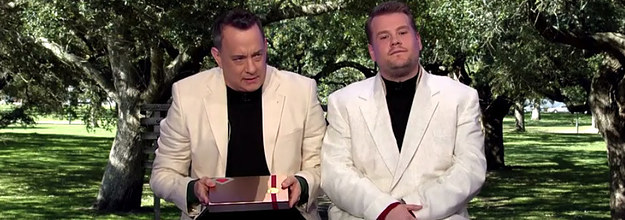 Tom Hanks Has Re-Created Major Scenes From His Films With James Corden In A  Single Take