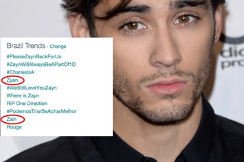 Fãs abalados levam nome de Zayn para os Trending Topics com a grafia errada