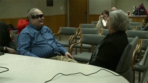 Larry Hester is only the seventh American to use the device made by Second Sight.