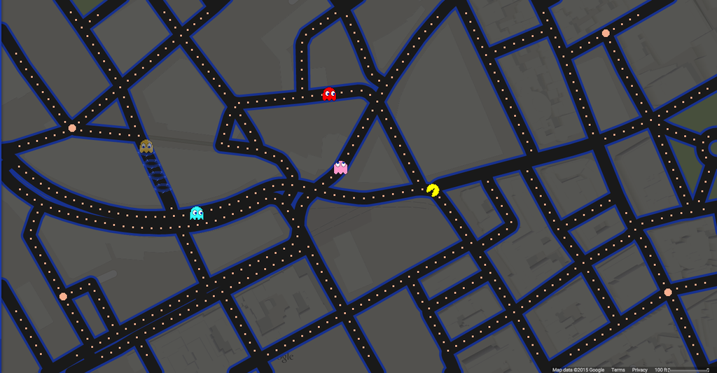 google maps pac man game