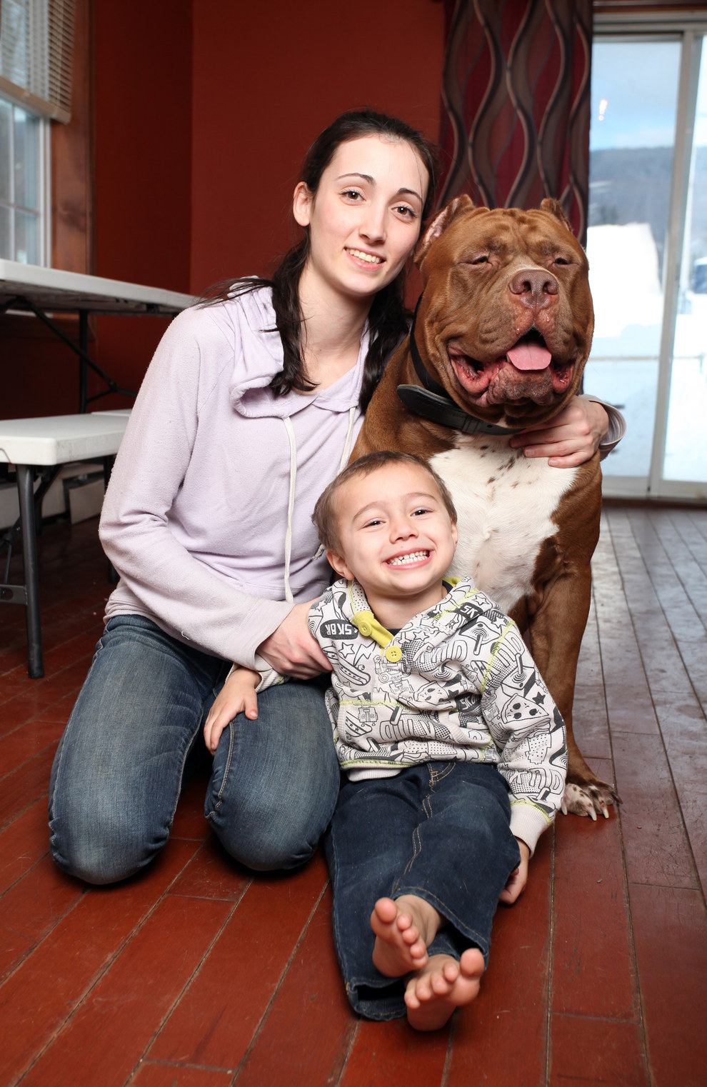 This Huge 175-Pound Pit Bull Helps Dispel Perceptions About The