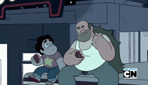Greg is Steven's father. He met Rose Quartz when he was in a one-man band. Now, he lives in his car and runs a car-wash station. But he's actually really happy with his life. He loves his son like crazy and is just the nicest and most supportive father.