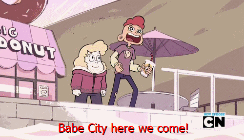 Lars and Sadie both work at The Big Donut to which Steven constantly goes for delicious doughnutty treats. Lars is a bit of a jerk, but Sadie is a beautiful kindness goddess. Sadie has a huge crush on Lars, and later he's revealed to like her as well.