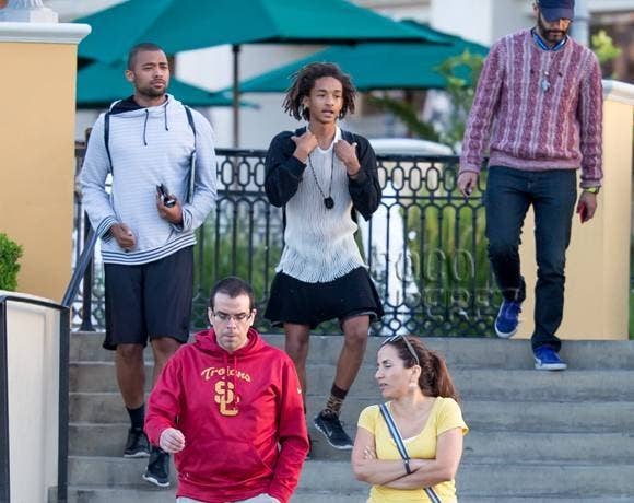 He was spotted wearing a little black dress on Tuesday in Calabasas