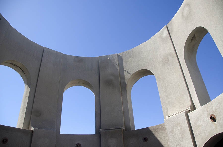 Coit Tower arches in San Francisco.