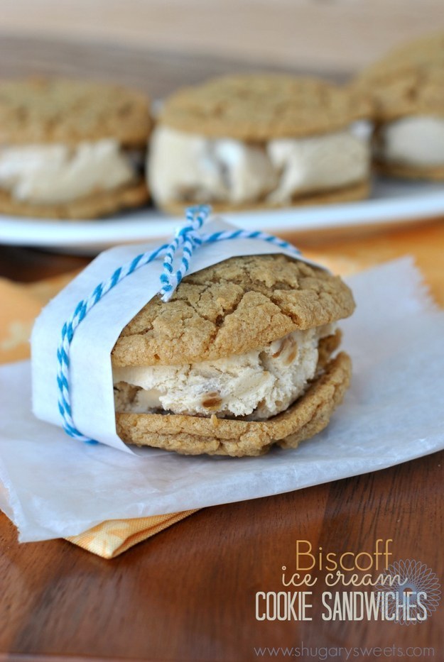 Cookie butter cookies around cookie butter ice cream? Sold. Find the recipe here.