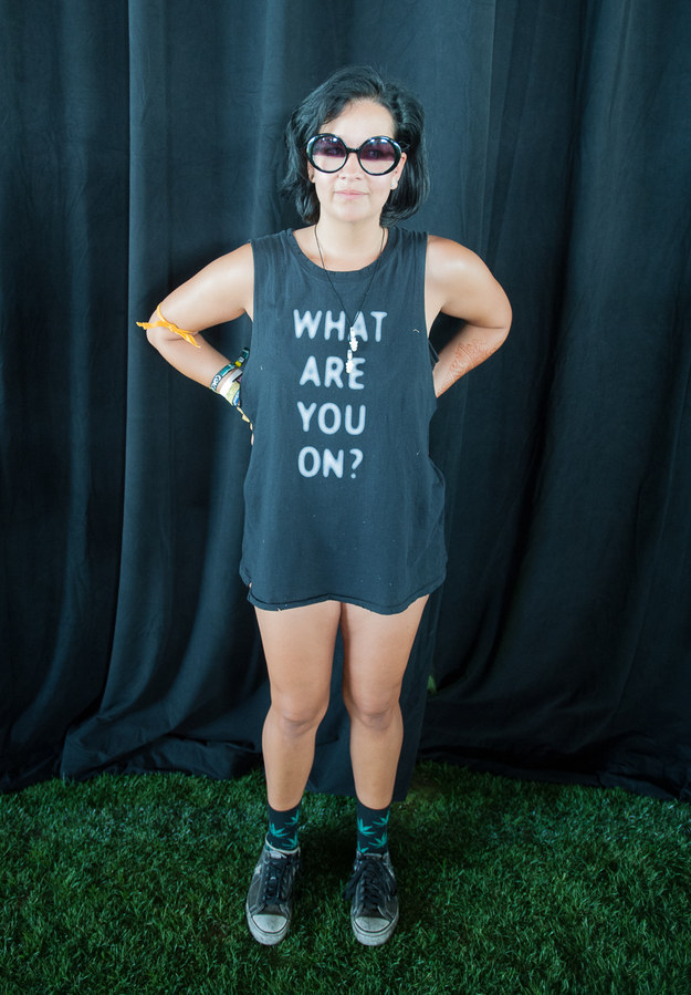 This woman, who's asking a very, very Coachella-appropriate question.