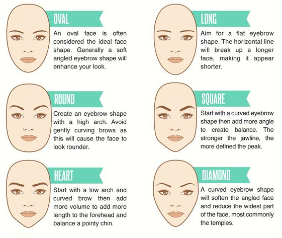 Eyebrow Face Shape Chart