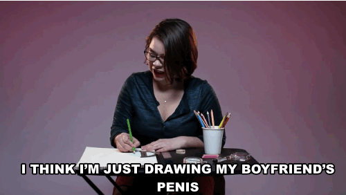 "Ich glaube, ich zeichne einfach den Penis meines Freundes."