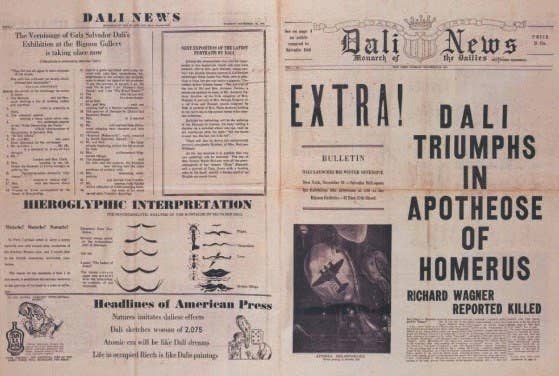 Fue un ser totalmente narcisista, durante su estancia en Nueva York, elaboró su propio periódico; Dali News en el cual solamente hablaba de él, ésta sólo tuvo dos números en 1945 y 1974.