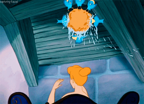 Cinderella having fun with a sponge in the shower