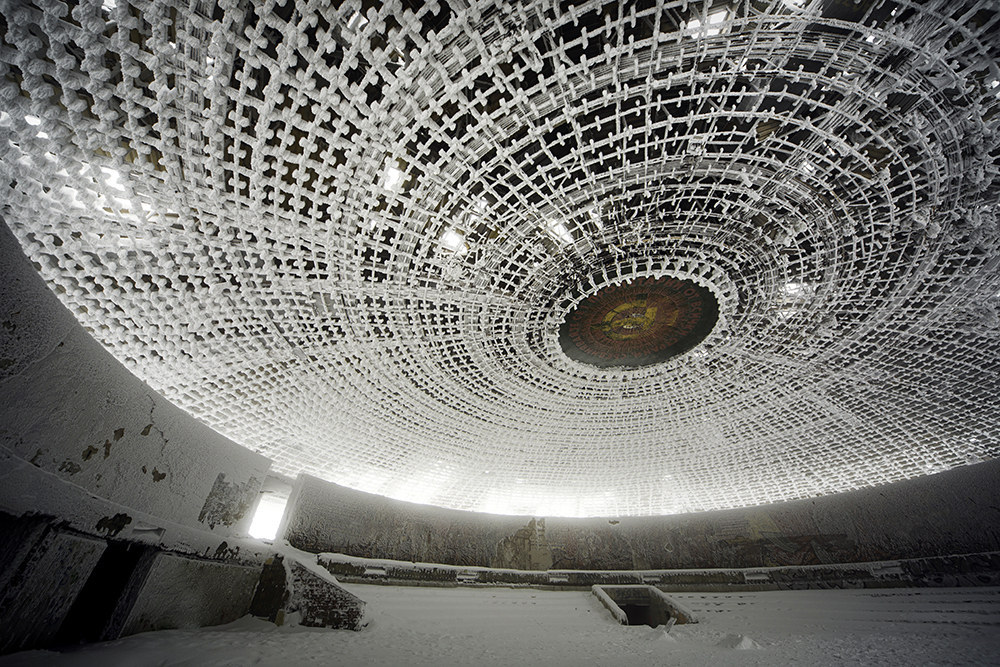 This spaceship-like HQ was closed in 1989, after the fall of Communism.