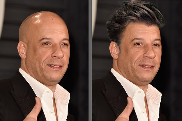 If Famously Bald Celebrities Had A Full Head Of Hair