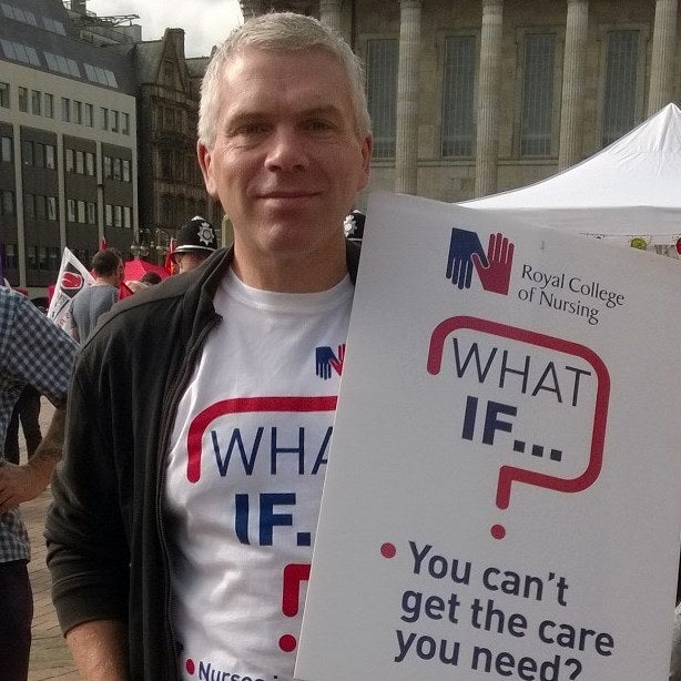 David Kirwan campaigning for the Royal College of Nursing