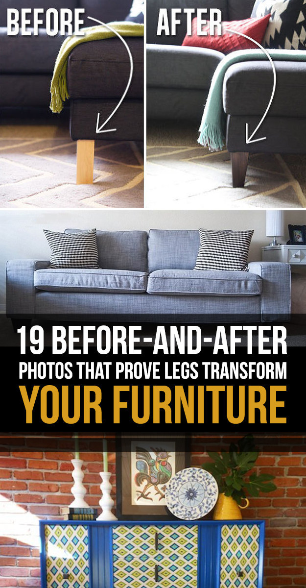 19 Furniture Makeovers That Prove Legs, How Tall Should Sofa Legs Be