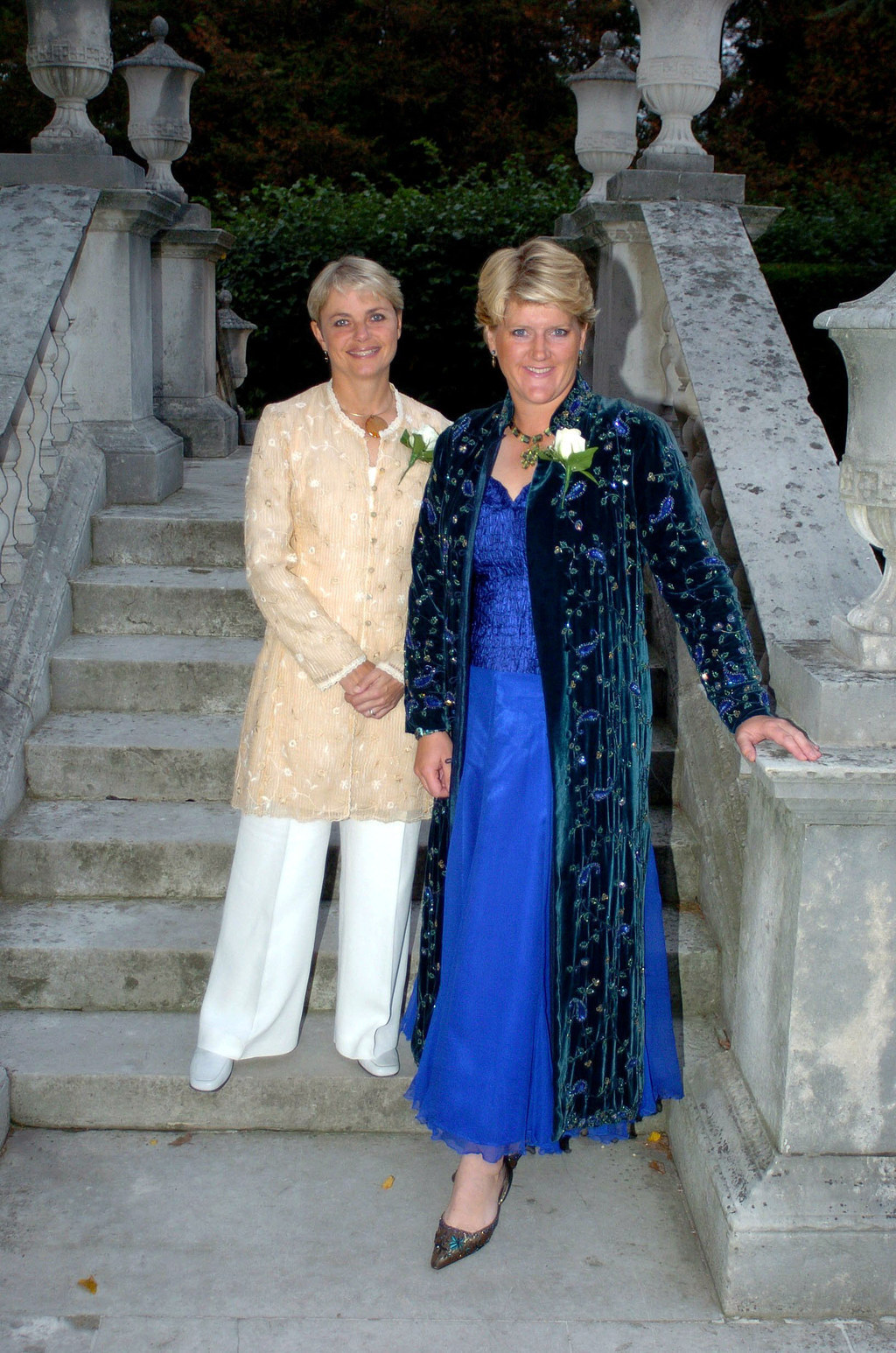 Balding and Arnold at their civil partnership reception in September 2006.