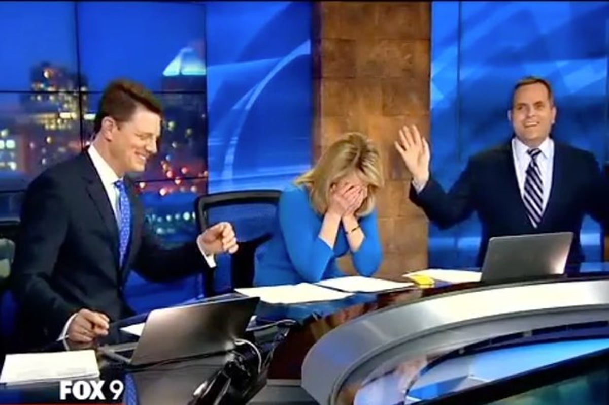 Watch This Meteorologist Realize He Has Been Wearing His Suit With The  Hanger Still In It