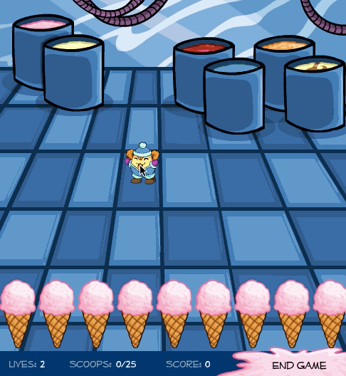 Featured Neopet: The adorable, fashionable Chia.Why It Gives Us NeoNightmares: While this game may seem innocent and adorable, the backstory is that this Chia is trapped in a nightmare where the ice cream she eats is out for revenge. It COULD be a good lesson to kids to eat healthy? But, that's pushing it.