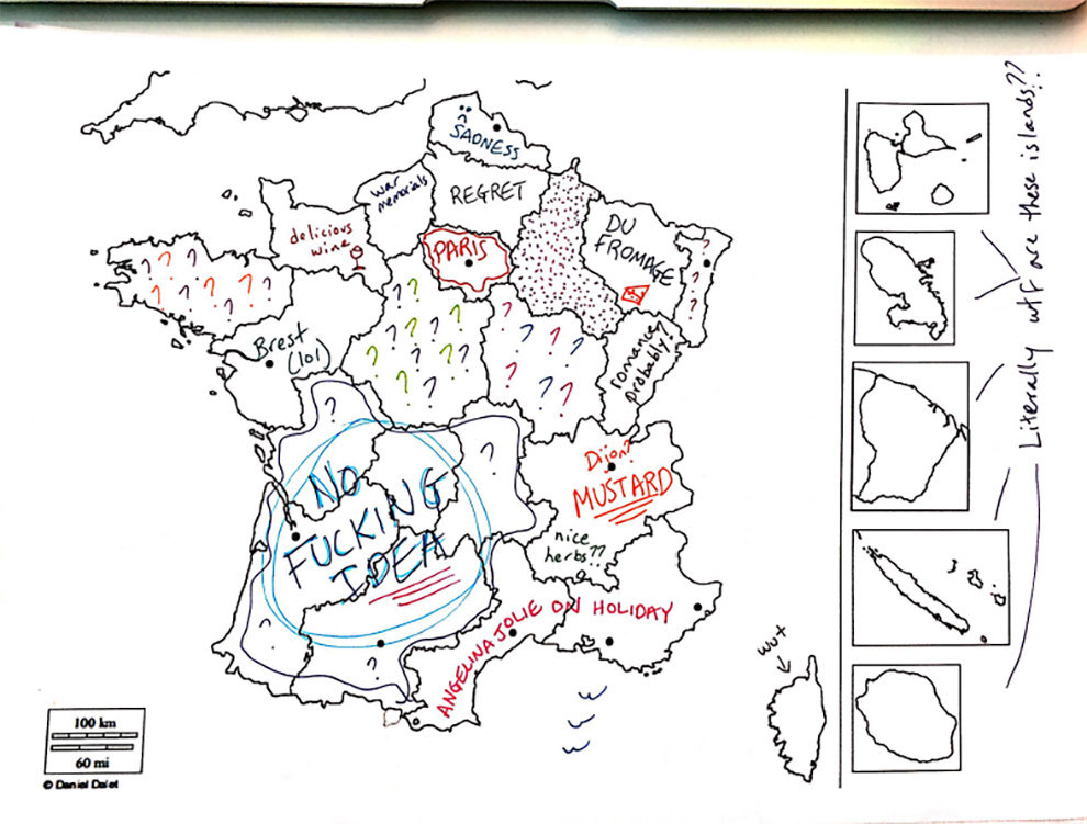 On A Demande A Des Britanniques De Remplir Une Carte De La France