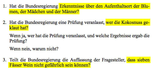 Kleine Anfrage der Bundestagsfraktion von Bündnis 90/Die Grünen vom 1. April 2014.