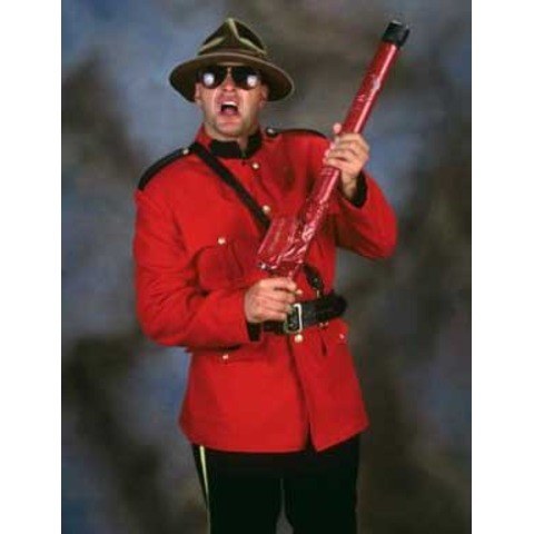 Billed from Montreal, Quebec Canada this cattle prod-wielding member of the Royal Canadian Mounted Police would "shock" his defeated opponents in the stomach. Not cool, bro.Let's real talk tho. His "Taser" looks like the worst phallic X-mas prezzie ever.