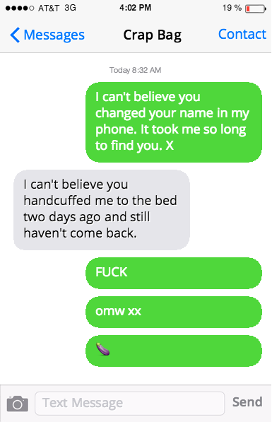 Phoebe texting Mike: