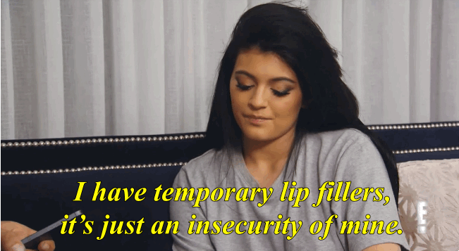 Speaking to camera, Kylie said: "I have temporary lip fillers. It's an insecurity of mine, and it's what I wanted to do."