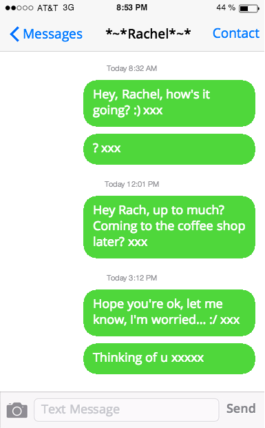 Gunther texting Rachel: