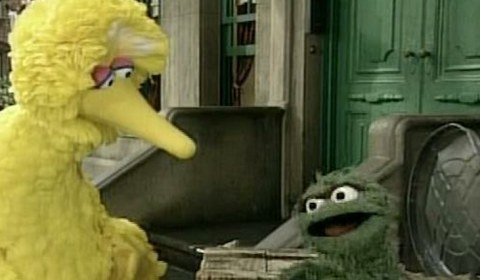 I generally pre-record Oscar's lines. And I'll get in the Bird. And with Oscar's voice pre-recorded, one of the other puppeteers will move Oscar so he can talk to Big Bird.