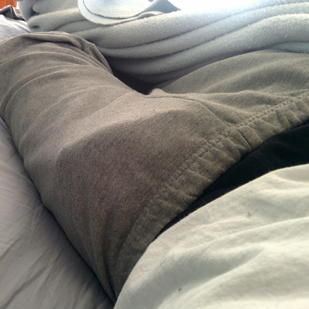 Gray sweatpants dickprint