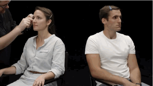 Mike from Cut Video told BuzzFeed that the team of makeup artists actually used family photos as a reference for the couple's aged looks.