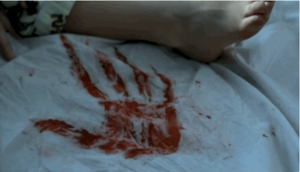 15. Well, it's been a few days since the last terrifying demon incident. Everything's probably OK, right!16. NOPE. GIANT BLOODY HANDPRINT ON MY KID'S BEDSHEETS. EVERYTHING IS NOT OK.