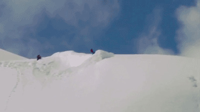 They could've gone for a scenic ski. Instead they went all 1080 snowboarding on the N64.