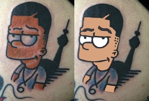 Someone Got A Tattoo Of Bart Simpson As Drake Because Why Not