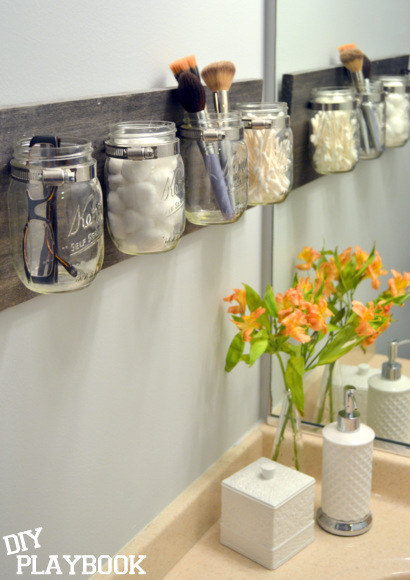 Perfect for the bathroom but could also be used to store odds and ends in the kitchen.Find instructions at DIY Playbook.