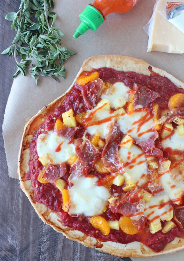 Hawaiian Pizza with Sriracha Marinara