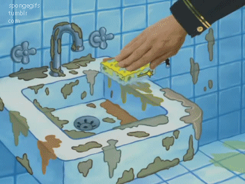 Clean the sink. Find those secret hiding places in the crevasses of your sink (probably behind your toothbrush cup) and use multipurpose spray (and an old toothbrush if you have it) to scrub as hard as you can, with all of the passion Taylor has for her bright new relationships.