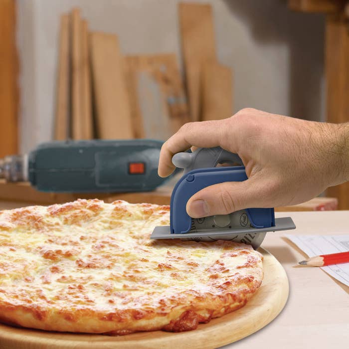 It looks and feels like a miniature circular saw but, really, it's mean, lean slicer.