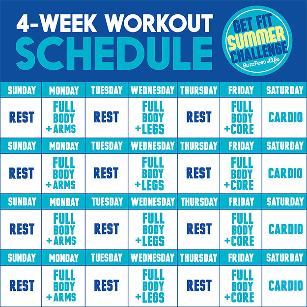 Weight Loss News and Tips: 4 Week Workout Schedule