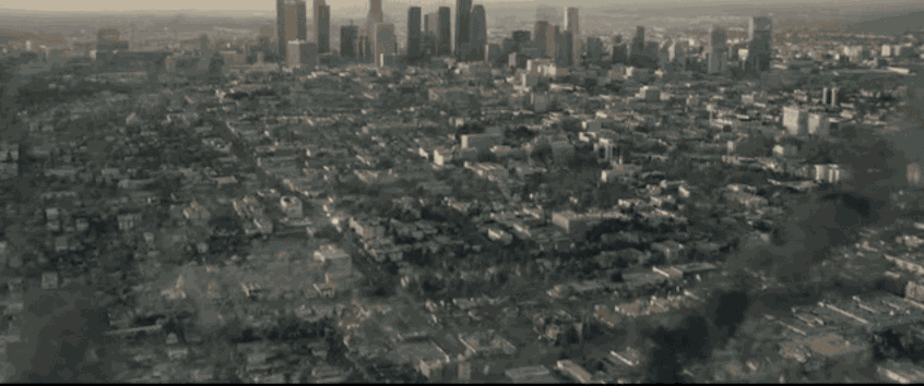 The scene(s): As The Rock flies over L.A., he sees a seismic wave roll through the city. Sidenote: This special effect was awesome.What the scientists thought: Seismic waves could potentially be seen on the surface, according to Weiser. But the vertical exaggeration was absurd, she stressed. But it was also awesome, I will stress. Consensus: Highly exaggerated.