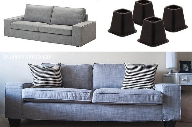 19 Furniture Makeovers That Prove Legs, How To Put Legs On A Sofa